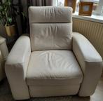 Leren roomwit elektrische relaxfauteuil, Huis en Inrichting, Fauteuils, Ophalen, Gebruikt, Minder dan 75 cm, Leer