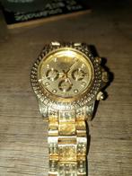 14 Karaat Gouden Rolex Daytona vol diamantjes, Rolex, Ophalen of Verzenden, Zo goed als nieuw, Goud