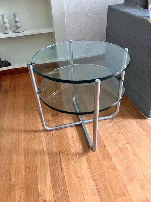 Gispen Today 425 Dutch originals, Huis en Inrichting, Tafels | Bijzettafels, Rond, 45 tot 60 cm, Minder dan 55 cm, Glas, Ophalen