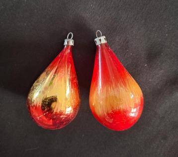 2 ouderwetse kerstballen peervorm beschikbaar voor biedingen