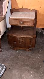 Antiek Nachtkastje met Marmer, Huis en Inrichting, Slaapkamer | Nachtkastjes, Ophalen, Gebruikt, Minder dan 45 cm, Minder dan 55 cm