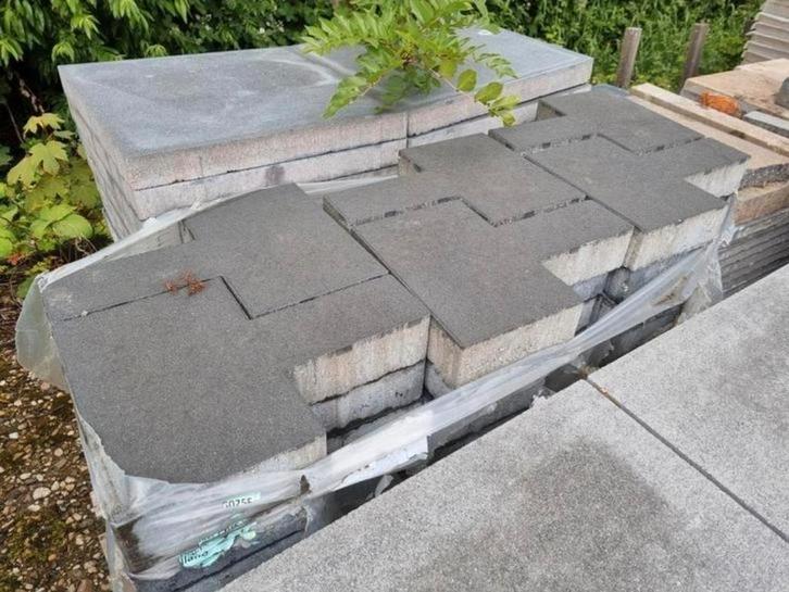 4,37m² t klinkers antraciet terrastegels s-partij, Tuin en Terras, Tegels en Klinkers, Nieuw, Klinkers, Beton, 10 m² of meer, Gecoat