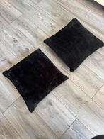 Set faux fur kussens zwart, Ophalen, Zo goed als nieuw, Zwart, Vierkant