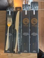 Masterchef goud bestek, Huis en Inrichting, Ophalen of Verzenden, Zo goed als nieuw, Rvs of Chroom, Bestekset