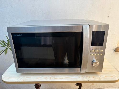 RVS MagnetronOven Sharp – 42L - Werkt Super - Schoon, Witgoed en Apparatuur, Magnetrons, Gebruikt, Vrijstaand, Combimagnetron