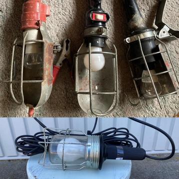 4x Brocante oude looplampen - kooilampen beschikbaar voor biedingen