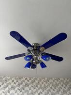Plafondlamp met Ventilator Blauw, Huis en Inrichting, Lampen | Plafondlampen, Ophalen of Verzenden, Gebruikt, Metaal