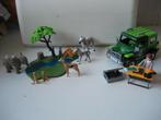playmobil wildlife onderzoeker met auto met dieren, Ophalen of Verzenden, Zo goed als nieuw