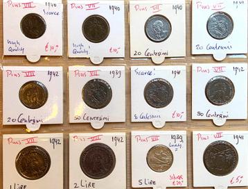 Varicaan collectie Paus Pius VII 1939-1942 waarbij zilver beschikbaar voor biedingen