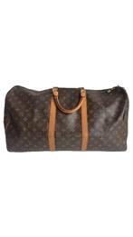 Authentieke Louis Vuitton Boston Keepal 55 bruine weekendtas, 40 tot 60 cm, 20 tot 30 cm, Bruin, Minder dan 35 cm