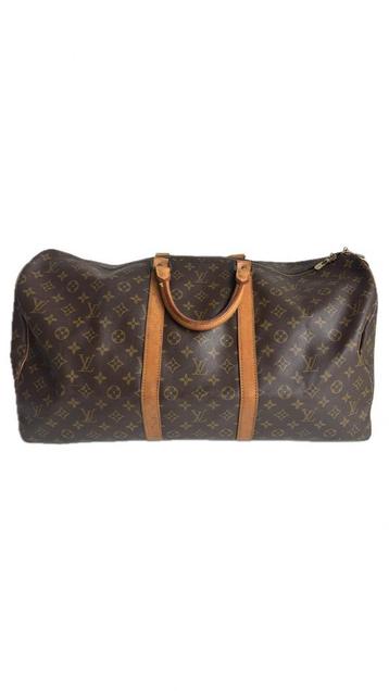 Authentieke Louis Vuitton Boston Keepal 55 bruine weekendtas beschikbaar voor biedingen