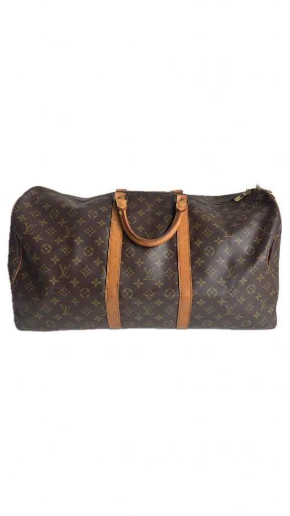 Authentieke Louis Vuitton Boston Keepal 55 bruine weekendtas, Sieraden, Tassen en Uiterlijk, Tassen | Reistassen en Weekendtassen