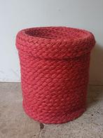 Vintage jaren 70 rode sisal mand, Ophalen of Verzenden, Zo goed als nieuw, Riet