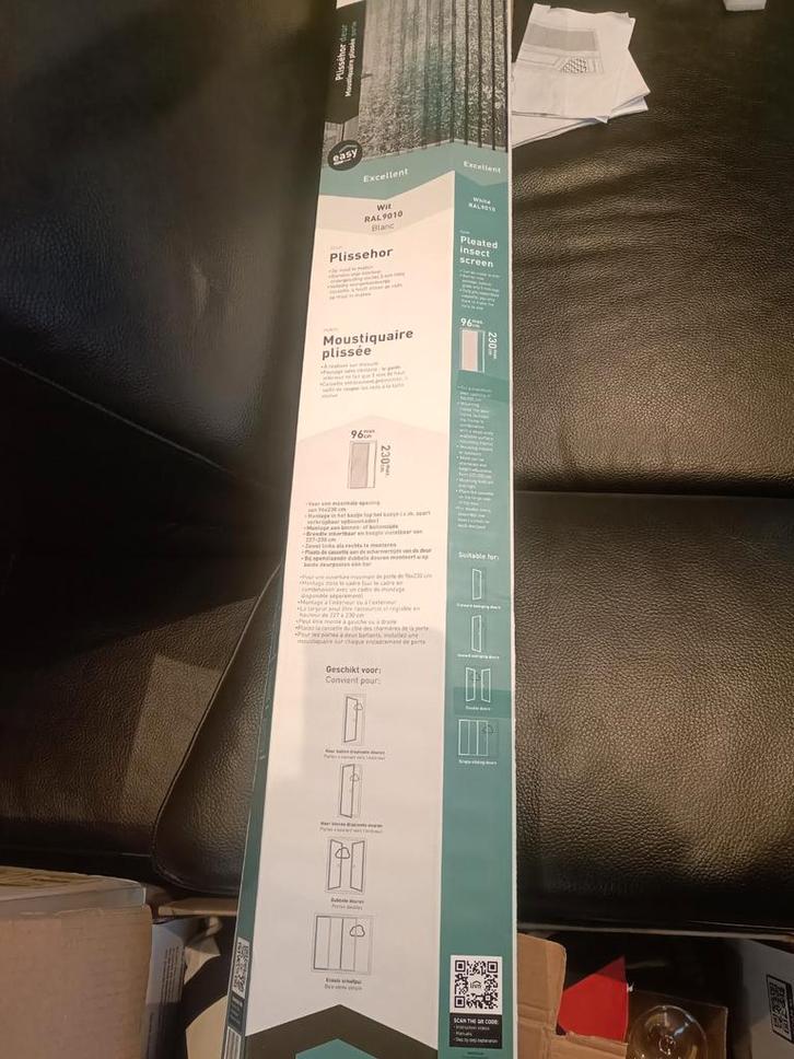 Livn Deurhor plissehor excellent wit 230cm - Nieuw in doos!, Doe-het-zelf en Verbouw, Deuren en Horren, Nieuw, Hordeur, 215 cm of meer