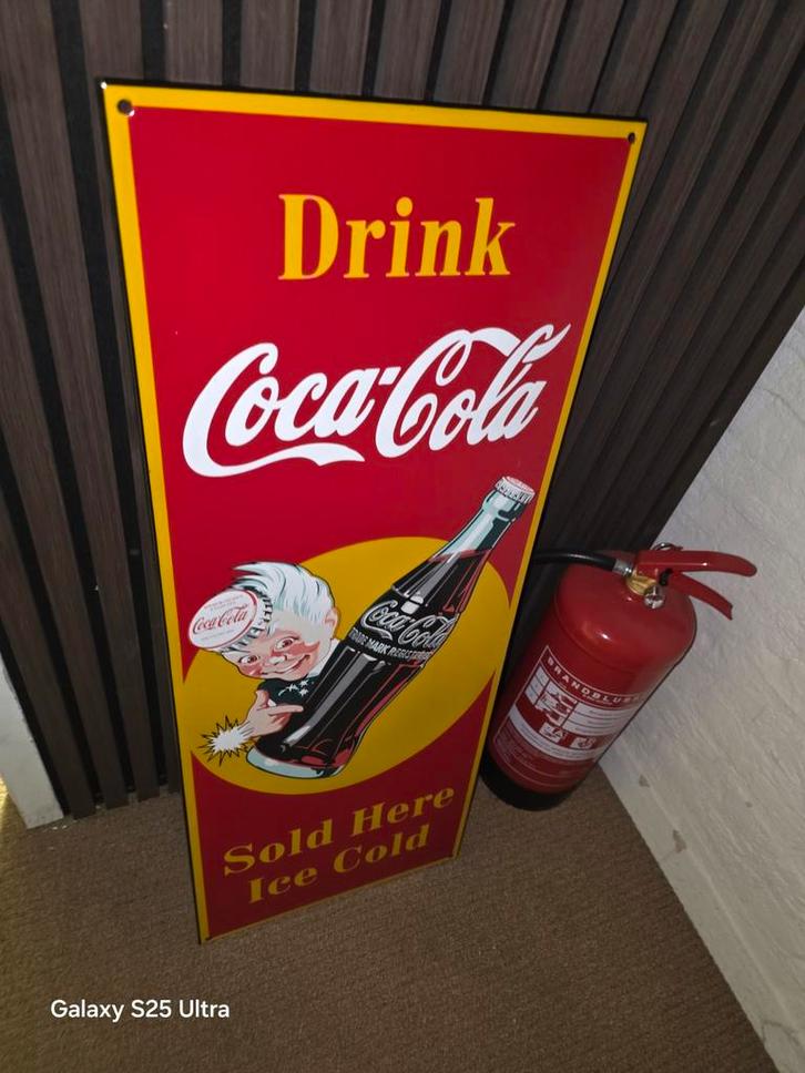 Vintage Coca-Cola Reclame Borden & Spiegel, Antiek en Kunst, Antiek | Emaille, Ophalen of Verzenden