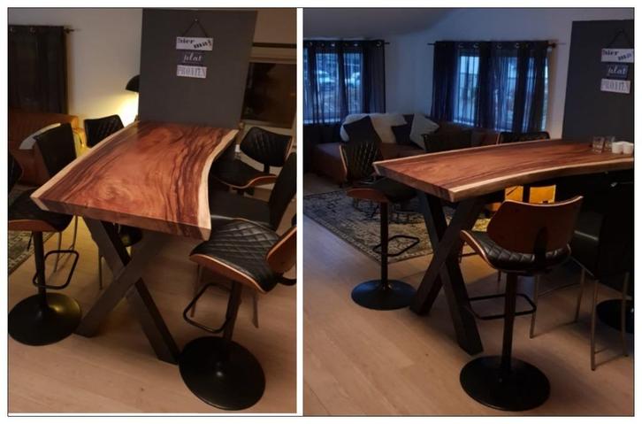 Bartafel boomstam suar of eikenhout. Diverse afmetingen, Huis en Inrichting, Barren, Nieuw, Ophalen of Verzenden