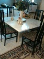 Marmer eettafel, Huis en Inrichting, Complete eetkamers, Ophalen, Zo goed als nieuw, 4 tot 6 stoelen