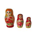 Vintage Russische Matroesjka (Baboesjka) pop 3-delig - Hout, Verzamelen, Poppetjes en Figuurtjes, Gebruikt, Ophalen of Verzenden