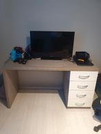 1 persoonsbed met nieuwe lattenbodem en bureau zelf uit elka, Ophalen, Eenpersoons, Wit, Zo goed als nieuw