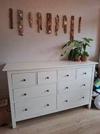 Ikea Hemnes ladekast, 8 lades, wit gebeitst, Gebruikt, 150 tot 200 cm, Grenenhout, Scandinavisch