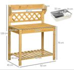 Outsunny Plantentafel, werktafel met uittrekbaar tafelblad, Tuin, Nieuw, Ophalen of Verzenden, 60 tot 100 cm