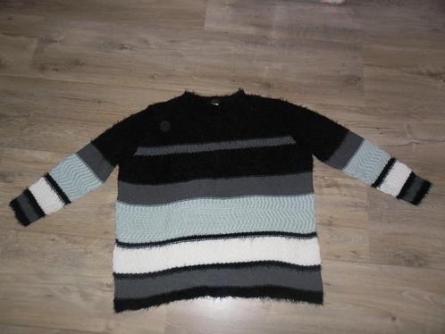 Paola! Zwart/Groen/Grijs/Wit Gestreepte Trui Maat 54 (NIEUW), Kleding | Dames, Grote Maten, Nieuw, Trui of Vest, Grijs, Ophalen of Verzenden