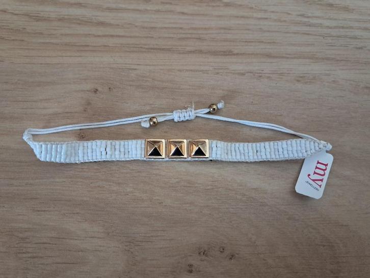 Armbandje My Jewellery wit met goudkleur, Sieraden, Tassen en Uiterlijk, Armbanden, Nieuw, Overige materialen, Wit, Ophalen of Verzenden