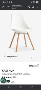 4 witte eetkamerstoelen, Huis en Inrichting, Stoelen, Hout, Wit, Scandinavisch, Ophalen of Verzenden