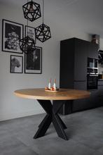 Ronde eettafel eikenhout | Ø135 cm |, Huis en Inrichting, Tafels | Eettafels, Ophalen, Rond, Zo goed als nieuw, 100 tot 150 cm