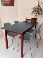 Blue chrome dining chairs, Huis en Inrichting, Ophalen of Verzenden, Zo goed als nieuw