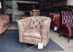 Draaifauteuil Chesterfield tub chair vintage leer. NIEUW!, Ophalen, Gebruikt, Chesterfield, vintage, 50 tot 75 cm