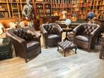 Chesterfield 4 tub chairs ,club fauteuils - springvale, Ophalen, Info@chesterfieldjunkie.nl, Leer, Zo goed als nieuw