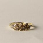 vintage 9 karaat gouden veranderende saffier & diamant ring, Verzenden, Nvt, Dame, Nvt