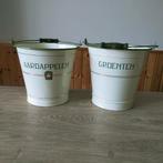 EMAILLE CRÈME/WITTE AARDAPPELEN EN GROENTEN EMMER., Ophalen of Verzenden