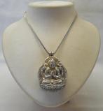 Zilveren ketting met boeddha amulet doos hanger nr.879