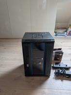 10 inch 9U serverkast met glazen deur en accessoires, Ophalen, Zo goed als nieuw, Glas, Plaatstaal
