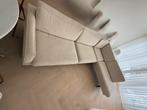Beige Hoekbank Fluweel 3 bij 2 meter, Huis en Inrichting, Banken | Bankstellen, Ophalen, Gebruikt, Hoekbank, 300 cm of meer