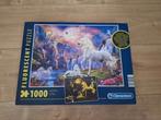 Clementoni Fluorescent Puzzel - Eenhoorns, Ophalen of Verzenden, 500 t/m 1500 stukjes, Zo goed als nieuw, Legpuzzel