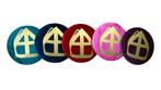 Handgemaakte fluwelen barretseld/button met mijter, Info@intvoorjou.nl, Nieuw, Betsy van Goorstraat 17, Sintvoorjou