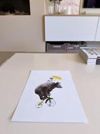 Poster met beer en hond, Ophalen, Gebruikt, Wanddecoratie