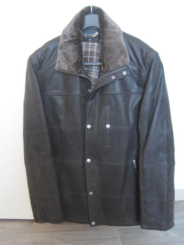 Echt lederen winterjas, Kleding | Heren, Jassen | Winter, Zo goed als nieuw, Maat 56/58 (XL), Bruin, Ophalen