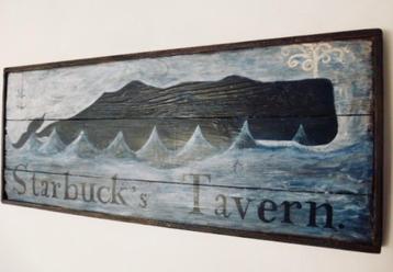 Handgeschilderd bord/antiek vintage sign / Starbuck's Tavern beschikbaar voor biedingen