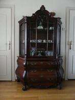 Wortelnoten vitrinekast, Huis en Inrichting, Kasten | Vitrinekasten, Ophalen, Gebruikt, Glas, 50 tot 100 cm