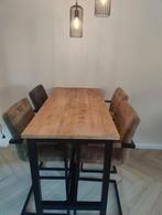 Hoge tafel met stoelen, Huis en Inrichting, Ophalen, Gebruikt, 100 tot 150 cm, 50 tot 100 cm