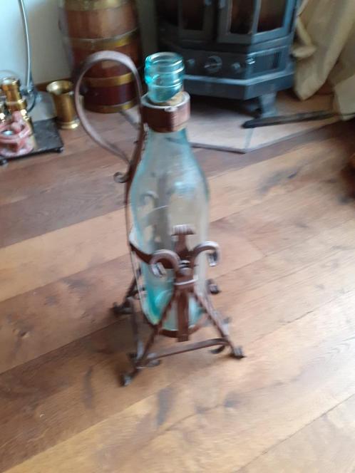 Originele Asbach Uralt smeedijzeren flessenhouder, Antiek en Kunst, Antiek | Woonaccessoires, Ophalen
