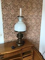 Oude olielamp, Huis en Inrichting, Lampen | Tafellampen, Ophalen, Gebruikt, Glas, 50 tot 75 cm