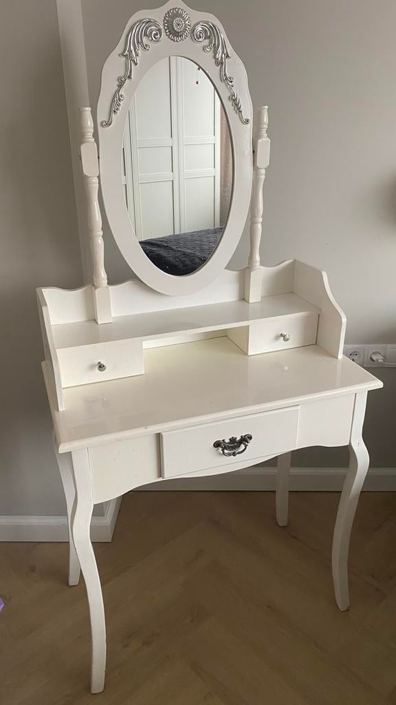 Kaptafel met ovale spiegel (klassiek / romantisch qua stijl), Ophalen, Minder dan 50 cm, Gebruikt, Klassiek / romantisch