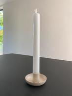 Eenvoudige beige kandelaar, Gebruikt, Verzenden, Beige, Metaal