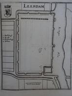 gravure plattegrond Edam en Leerdam, Caspar Merian, 1670, Verzenden