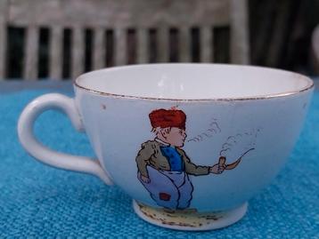 Oud kinderkopje + schotel Société Ceramique Tante Brocante  beschikbaar voor biedingen